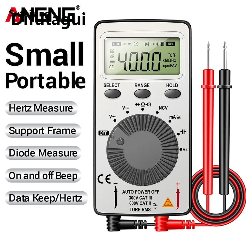Difutagui 【2025 Version】 Sutuiying ANENG AN101 1999 Counts Mini Professional Digital Multimeter AC/DC Portable Voltage Tester Automotive Current Tester Electrician Tools - image 1
