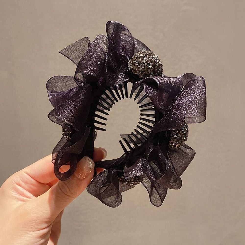 Exquisite Sweet Cute Mesh Shark Clip High Ponytail Hair Clip Hair Claw Bow Hair Clip Bownot Hairpin Headwear Female Hair Accessories
