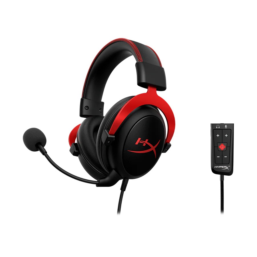 HyperX Cloud II Gaming Headset 7.1 Surround Sound Memory Foam Ear Pads Durable Aluminum Frame Works with PC, PS5, PS4, Xbox Series X|S, Xbox One