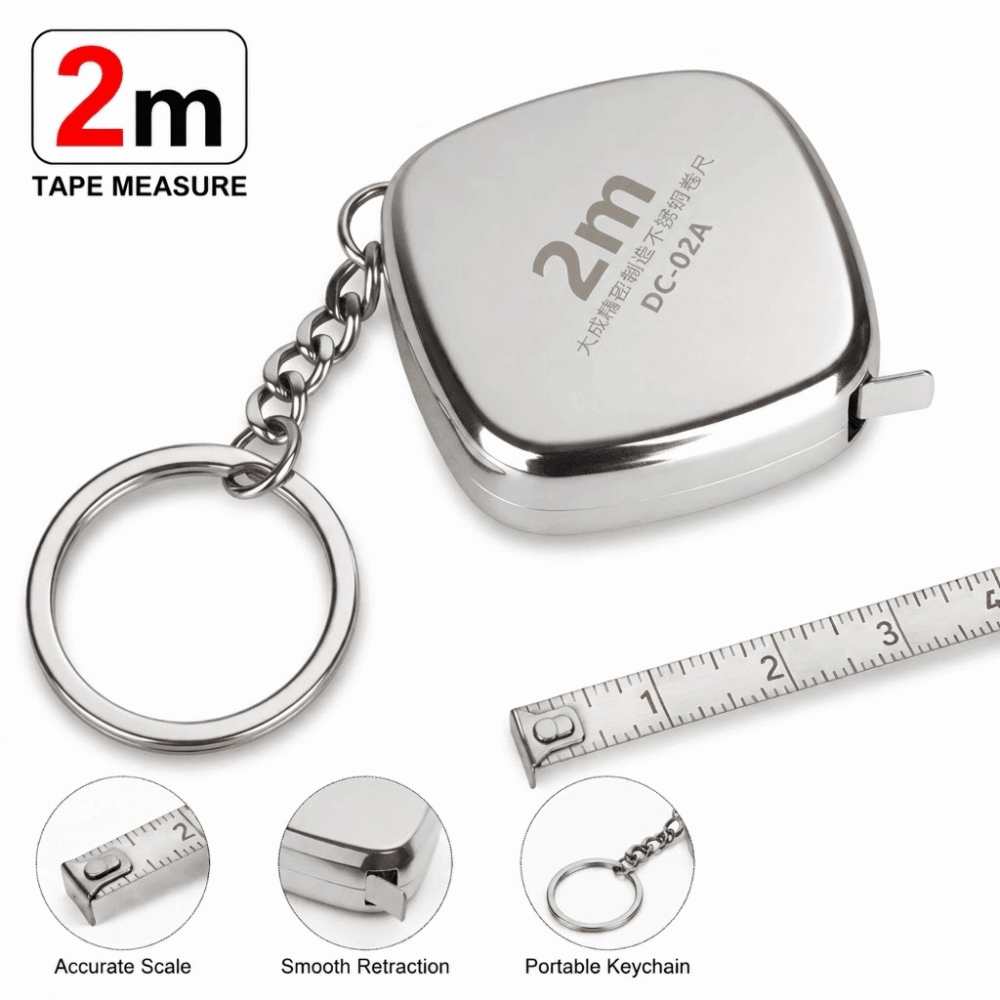 Portable 2m Mini Tape Measure Retractable Stainless Steel Pocket Tape Measure Precision Measuring Tools DIY Craft
