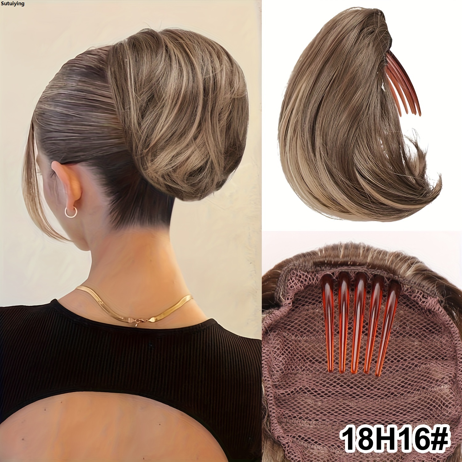 Sutuiying Elegant WOMEN'S Synthetic Wig with Extended and Easy to Wear, Featuring Original a Comb Clip and Drawstring for Versatile Hair Styling