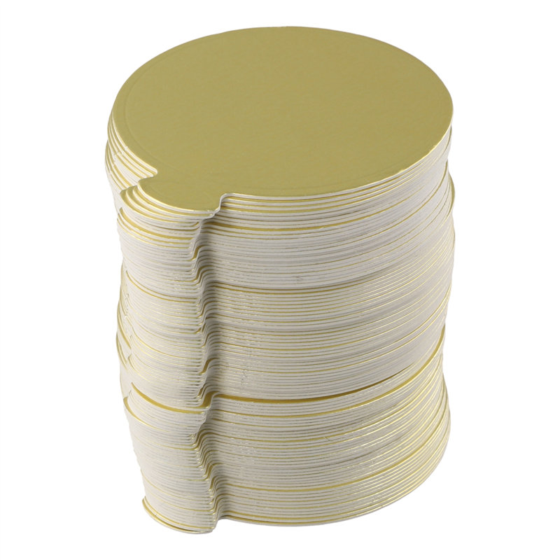 Mini Round Golden Cardboard Cake Base, Mousse Cake Plate, 100 Pieces Cake Paper Plate Round Cardboard Base Dessert Plate