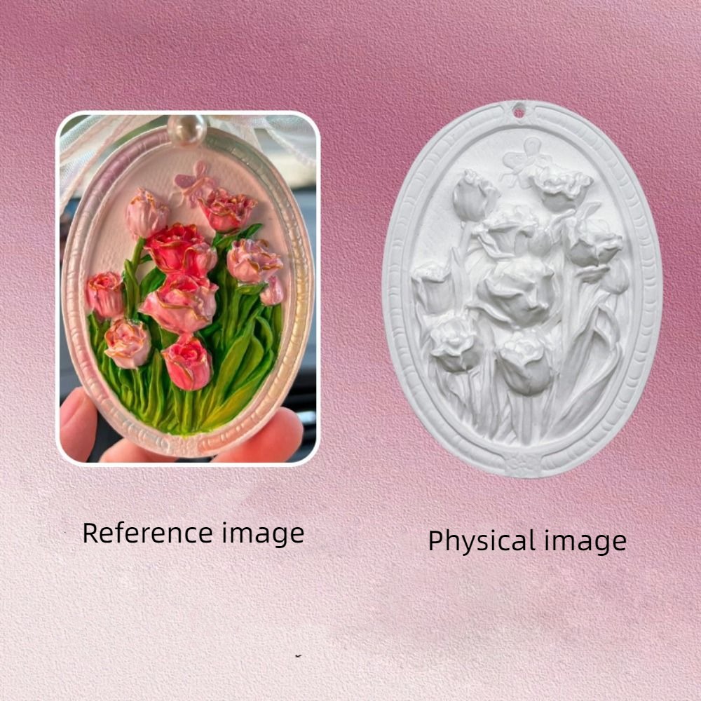 Creative Flower Hanging DIY Gypsum Painting Living Room Decoration 3D Art Aromatherapy Gypsum Graffiti Whiteboard Mini Relief Painting