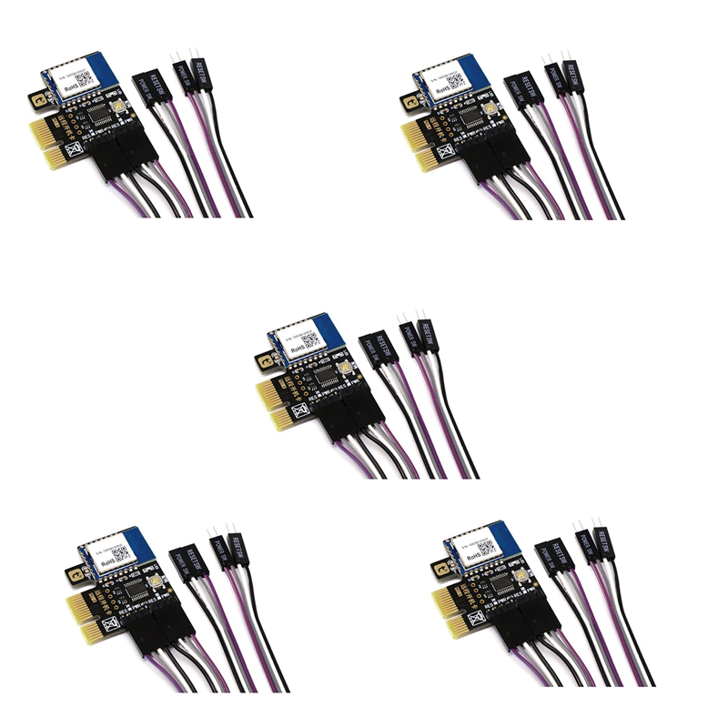 5X Tuya Wifi Computer Power Reset Switch PCIe Card for PC Computer,APP Remote Control,Support Home,MINI Card