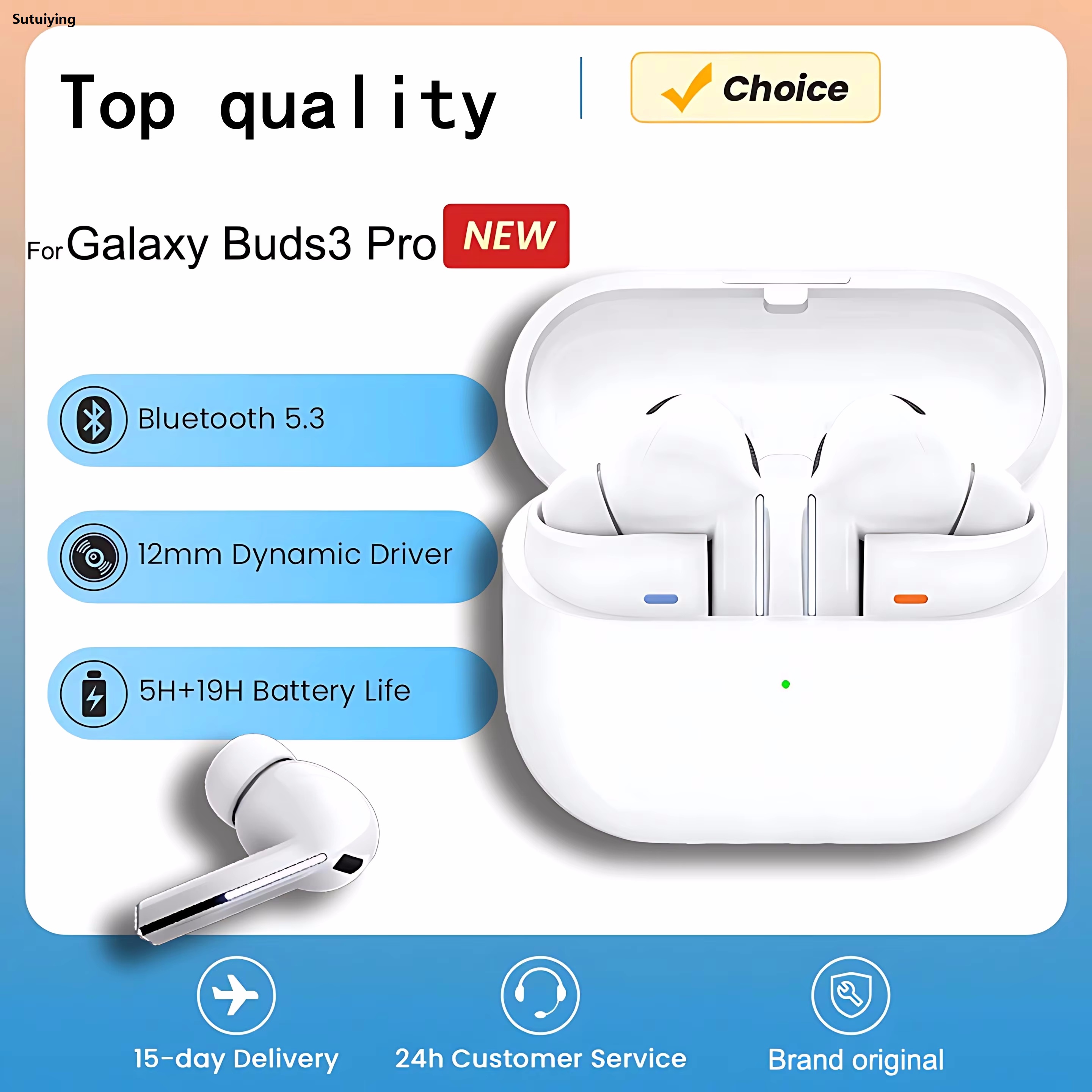 Sutuiying For Galaxy Buds 3 Pro Noise Reduction Wireless Headphones Noise Reduction Luxury In Ear Immersive HIFI Sound Headset for Android iPhone