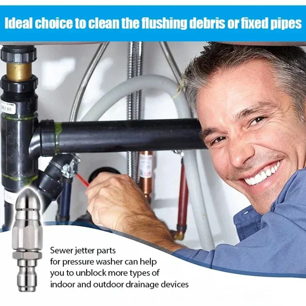 New 1/4" Fast Plug High Pressure Sprayer Nozzle Portable Mouse Head Sewer Cleaning Nozzle Fast Connection 5000psi Water Jet Nozzle Car Wash