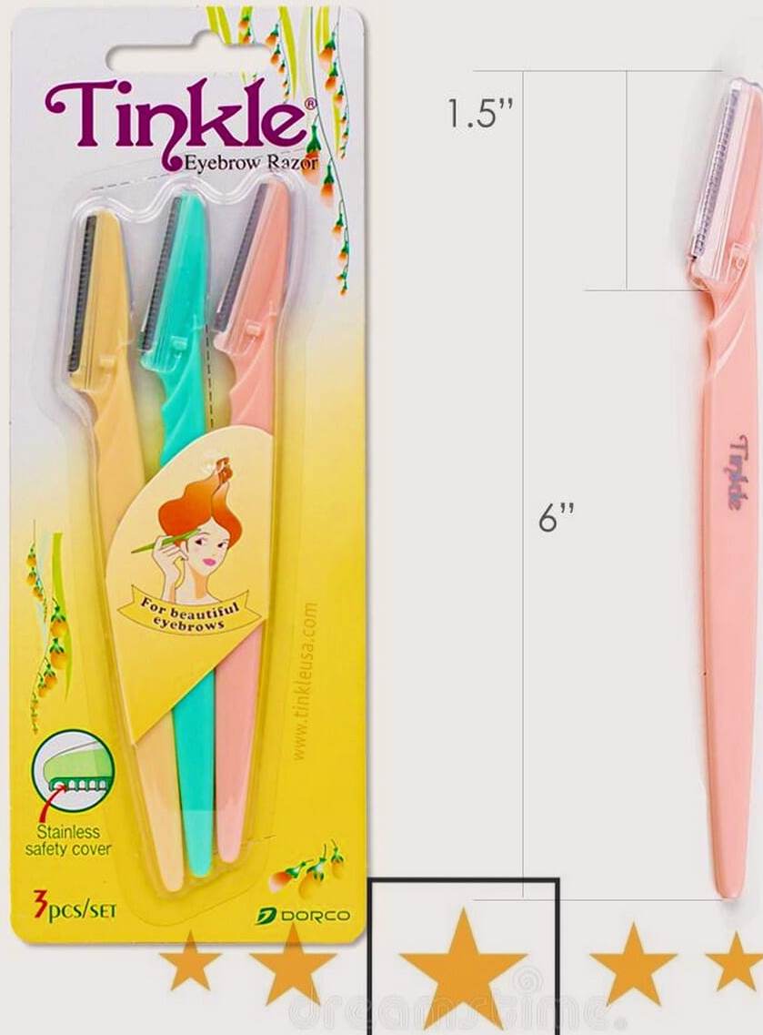 Face & Eyebrow Stainless Razors (Pack of 6)