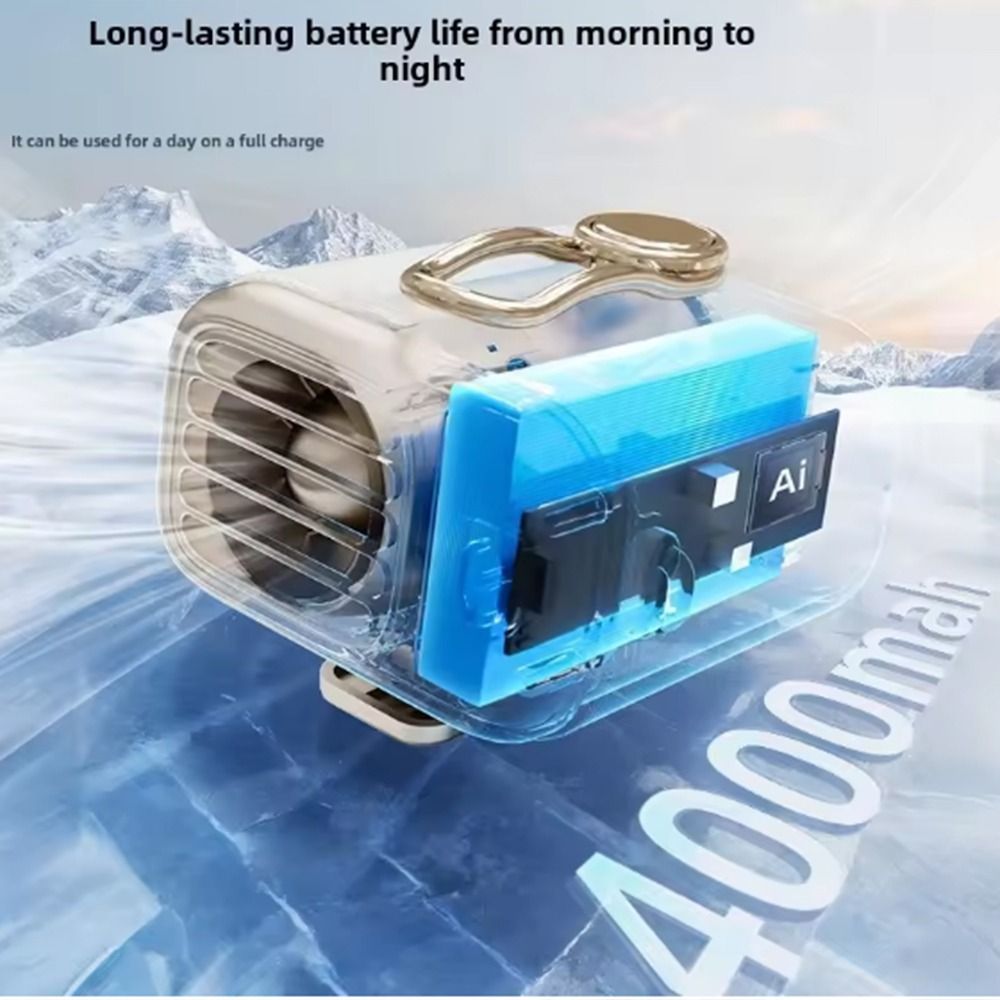 Small Cooling Device 3 Speed Adjustable Waist Mounted Cooling Fan Rechargeable Low Noise Hanging Neck Fan Durable Portable Mini Desktop Fan Working