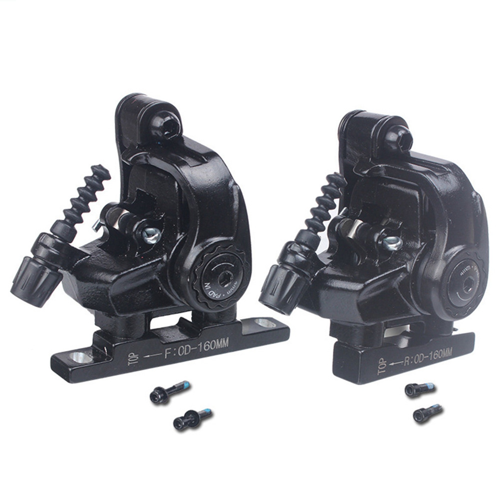 2X Road Bike Disc Brake Flat Mount Mechanical Dual Side Actuation Caliper 160mm Front Rear Bicycle Clamp Brake