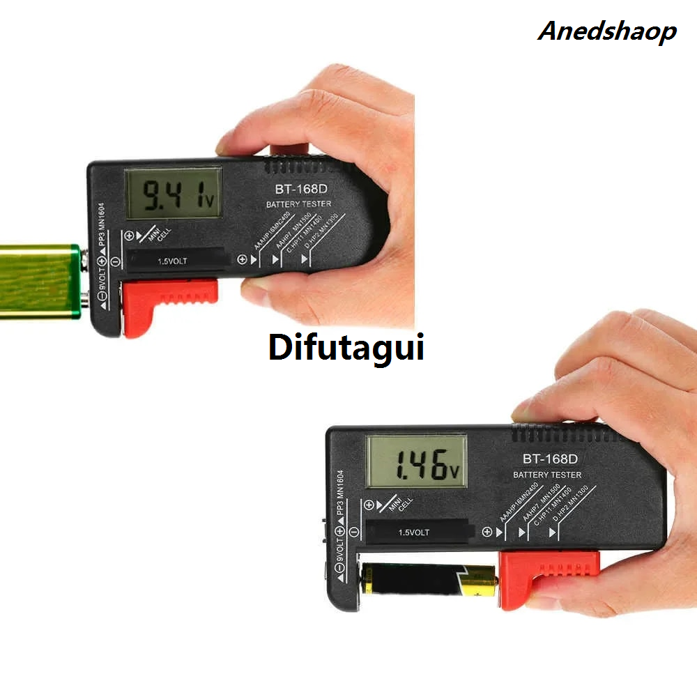 Difutagui Luxury Battery Button V1.5AA Digital Tester 168D-BT Fashion Battery Universal LCD Tester AAACD9V Voltage Tester