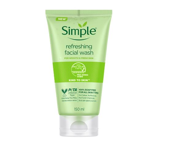 Simple Skin Refreshing Facial Wash 150 ml | 100% Soap-Free Facewash | For All Skin Types