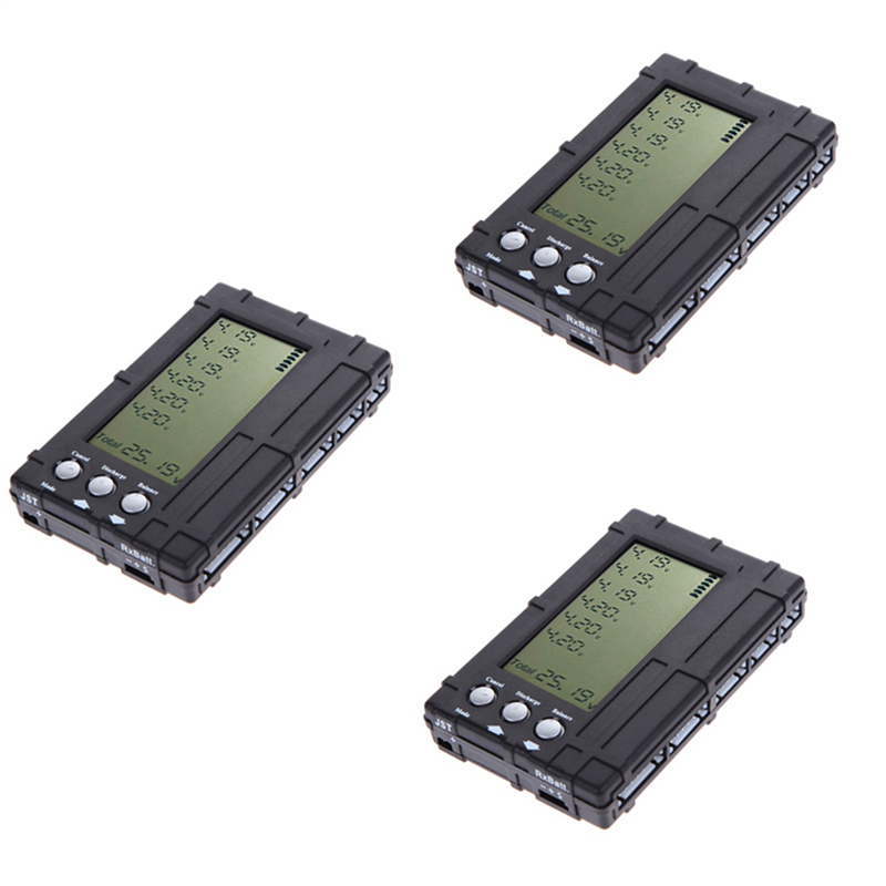 OUMERY 3X 3 in 1 LCD RC Battery Discharger Balancer Meter Tester for 2-6S Lipo Li-Fe Battery Voltage Meter