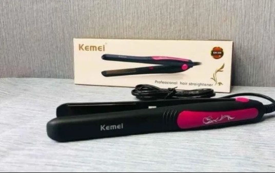 Kemei KM-328 Black/Pink Professional Ceramic Hair Straightener with Temperature Control