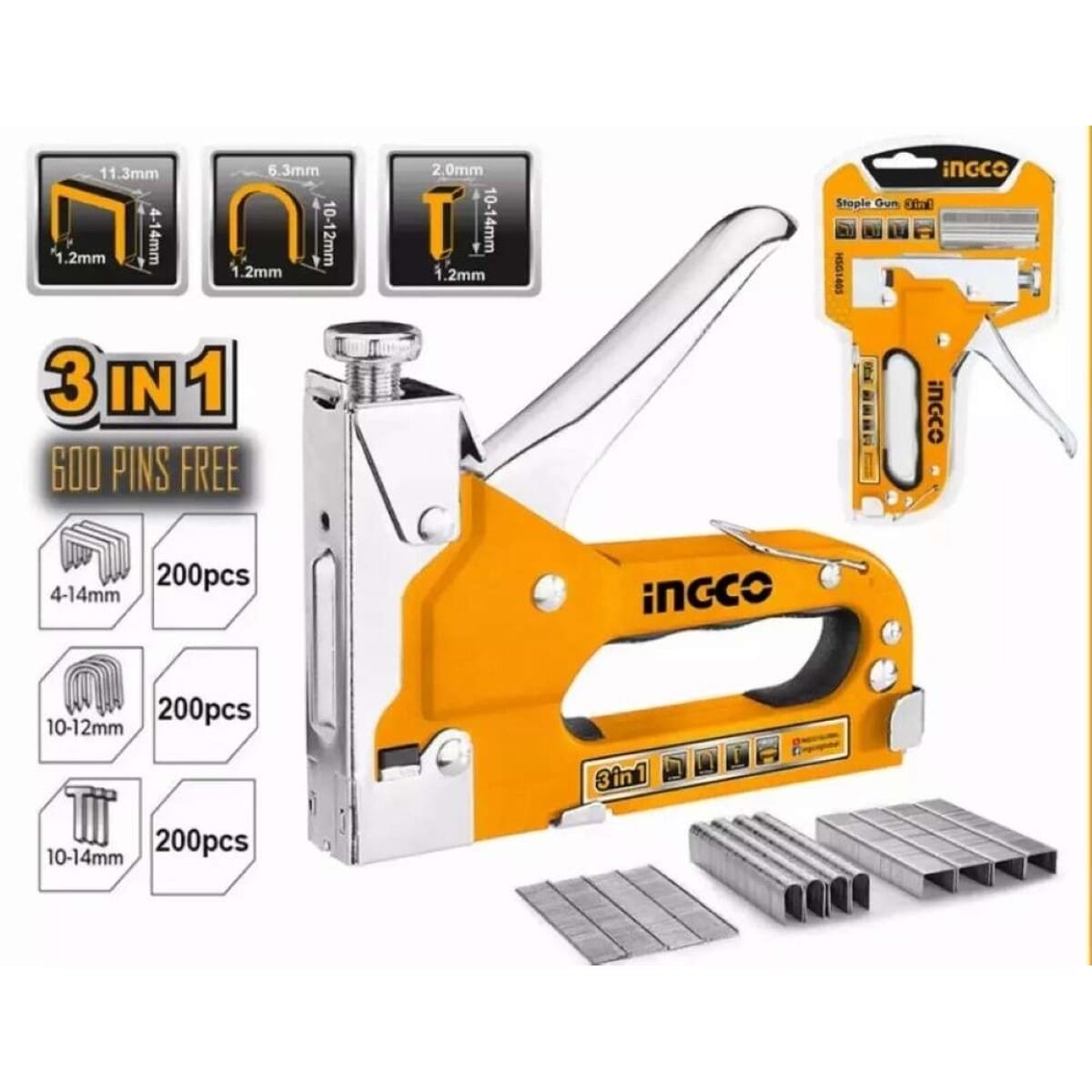 Ingco Steel Staple Machine 3 In 1 With Pins