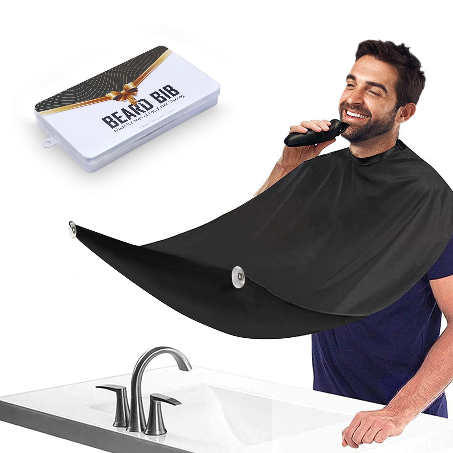 Beard Bib Hair Catcher Apron for Shaving, Shaping, Trimming, Grooming