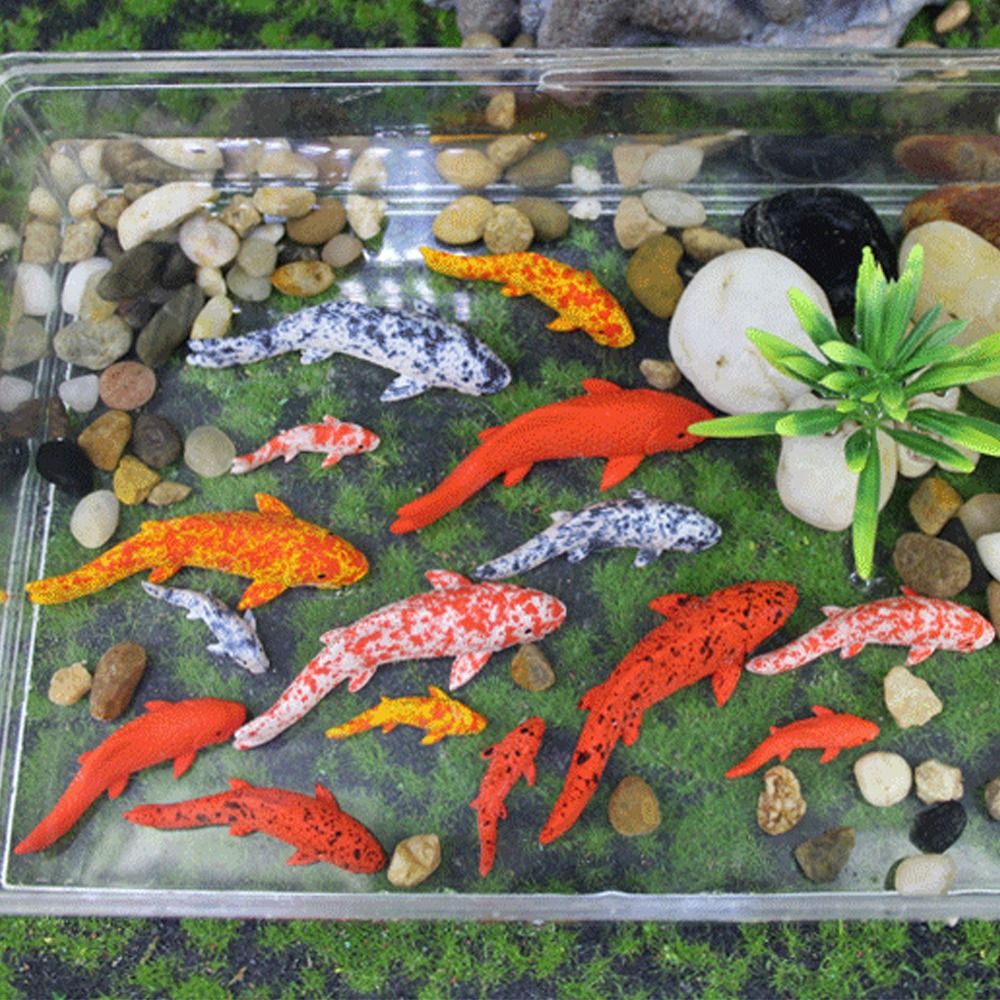 Party Supplies Cartoon Mini Koi Fish Ornament Resin Crafts Cute Carp Figurines Simulation DIY Small Fish Statue Aquarium