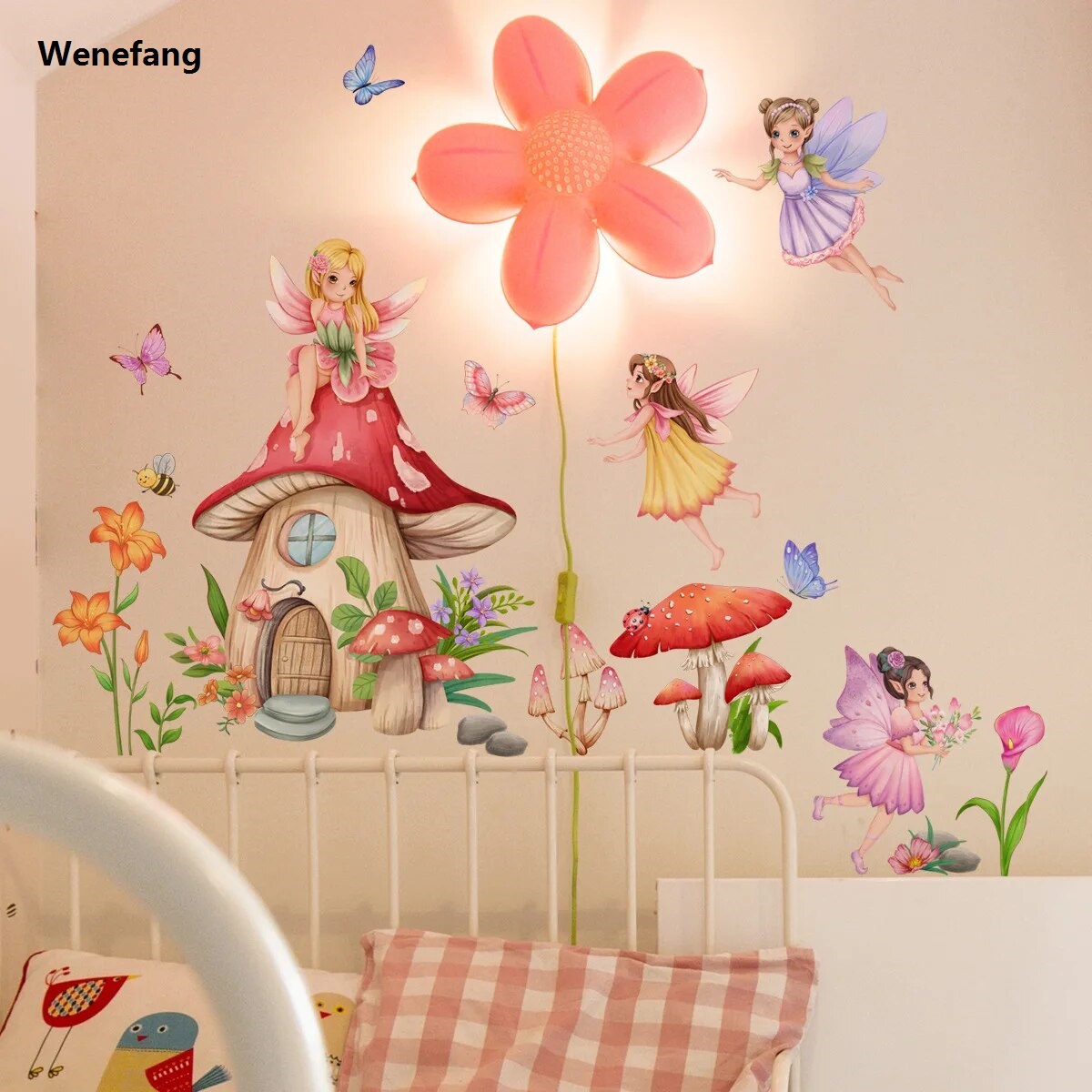 Wenefang Dancing Girls Children Room Wall Stickers Baby Butterfly Wall Stickers Luxury for Girls Stickers for Kids Room Nursery Decor Wallpaper