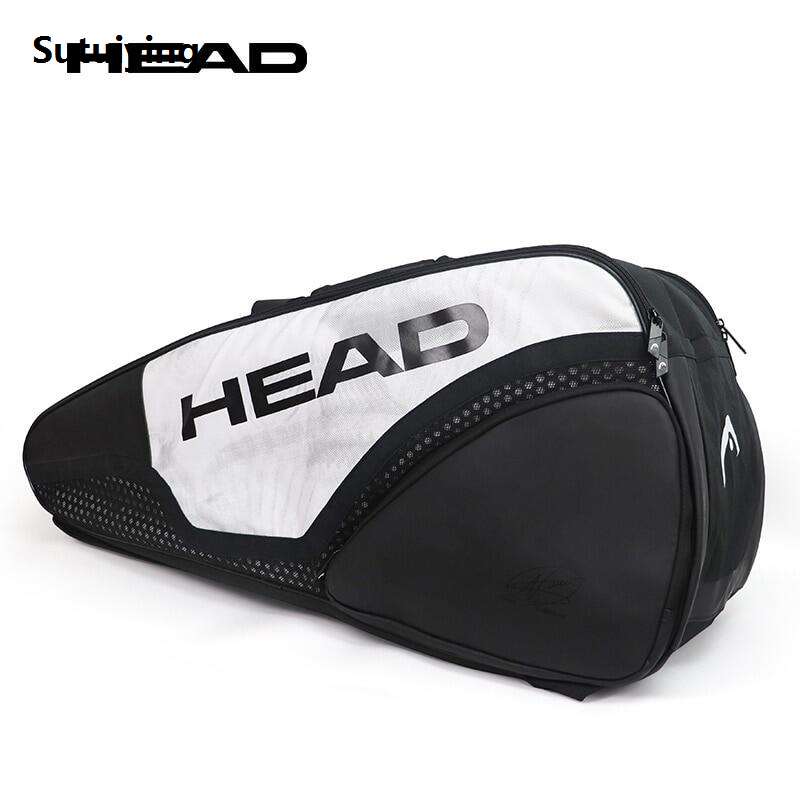 Sutuiying HEAD Large Capacity Tennis Backpack 6 Tennis Rackets Bag Tenis Raqueta New Mochila Sports Training Tennis Bag Padel Rackets Backpack