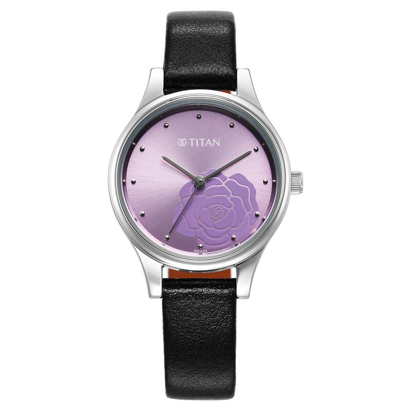 Titan Karishma Quartz Analog Pink Leather Strap for Women - 2679YL02