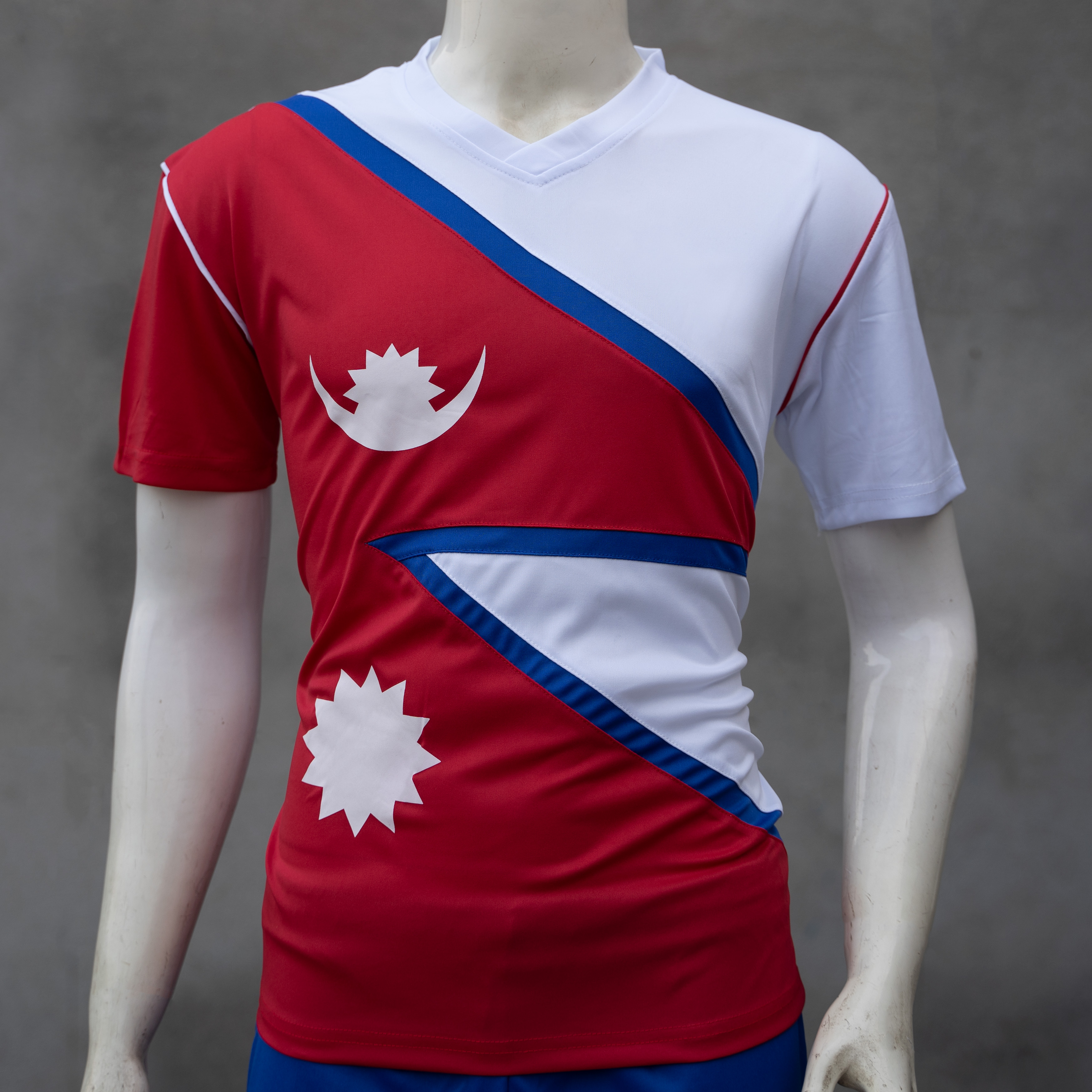 Nepal Flag Printed Half Jersey T-Shirt For Men