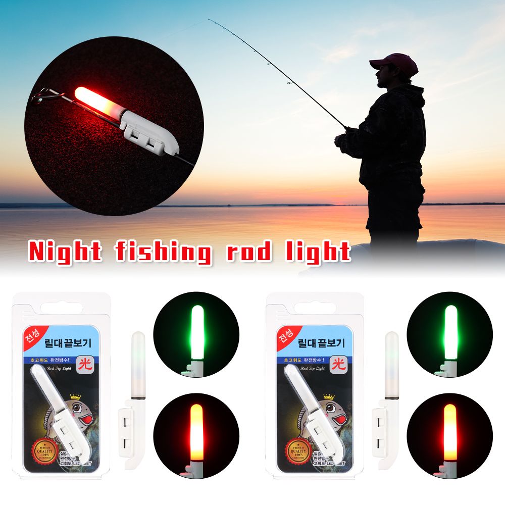 Useful Clip on Night Float Red/Yellow Bite Alarm Fluorescent Light Glow Stick Fishing Rod Tip Light stick