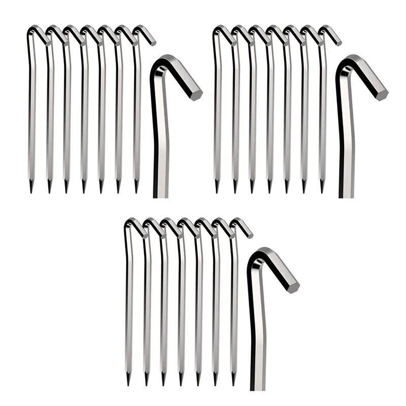 Tent Pegs 24 PCS 124CM Metal Heavy Duty Tent Hooks Aluminum Alloy Rust Free Camping Tent Ground Pegs