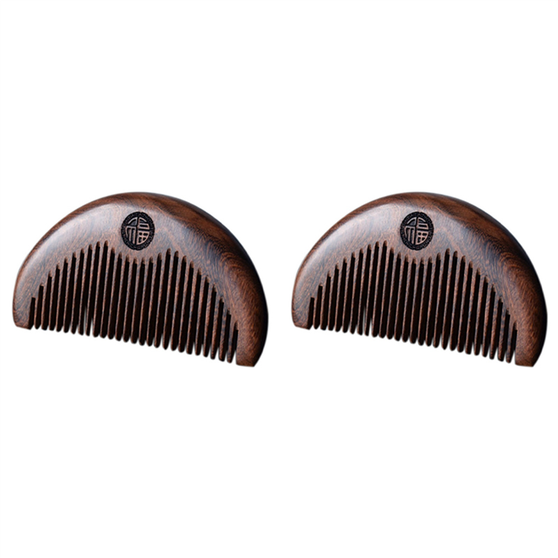 ARELENE 2X Hair Care Comb Anti-Static Handmade Natural Wood Wooden Carved Sandalwood Combs Pocket Comb Massage Comb Hair Comb