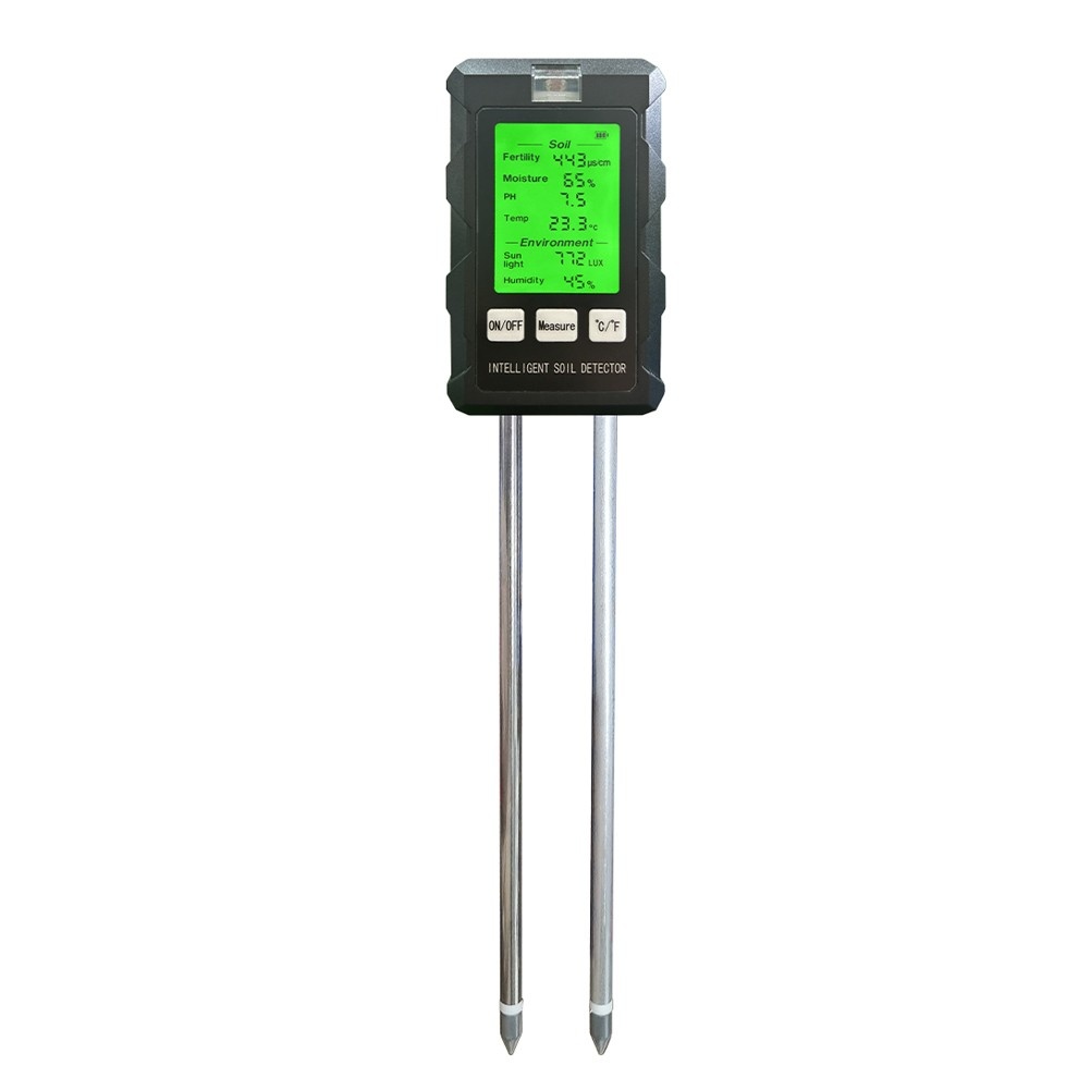 6in1 Soil Tester Multifunctional Soil Fertility pH Temperature Humidity Sunlight Air Moisture Tester Practical Soli Analyzer Versatile Gardening Tool for Potted Plant Flower Growth