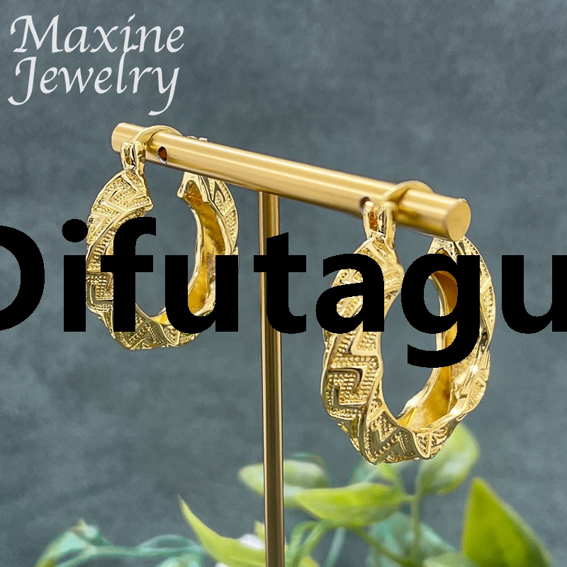 Difutagui Luxury 24K Gold Plated Earrings Jewelry Set for Women Large Circle Sales promotion Earring Dubai Trendy Wedding Anniversary Accessories Gifts