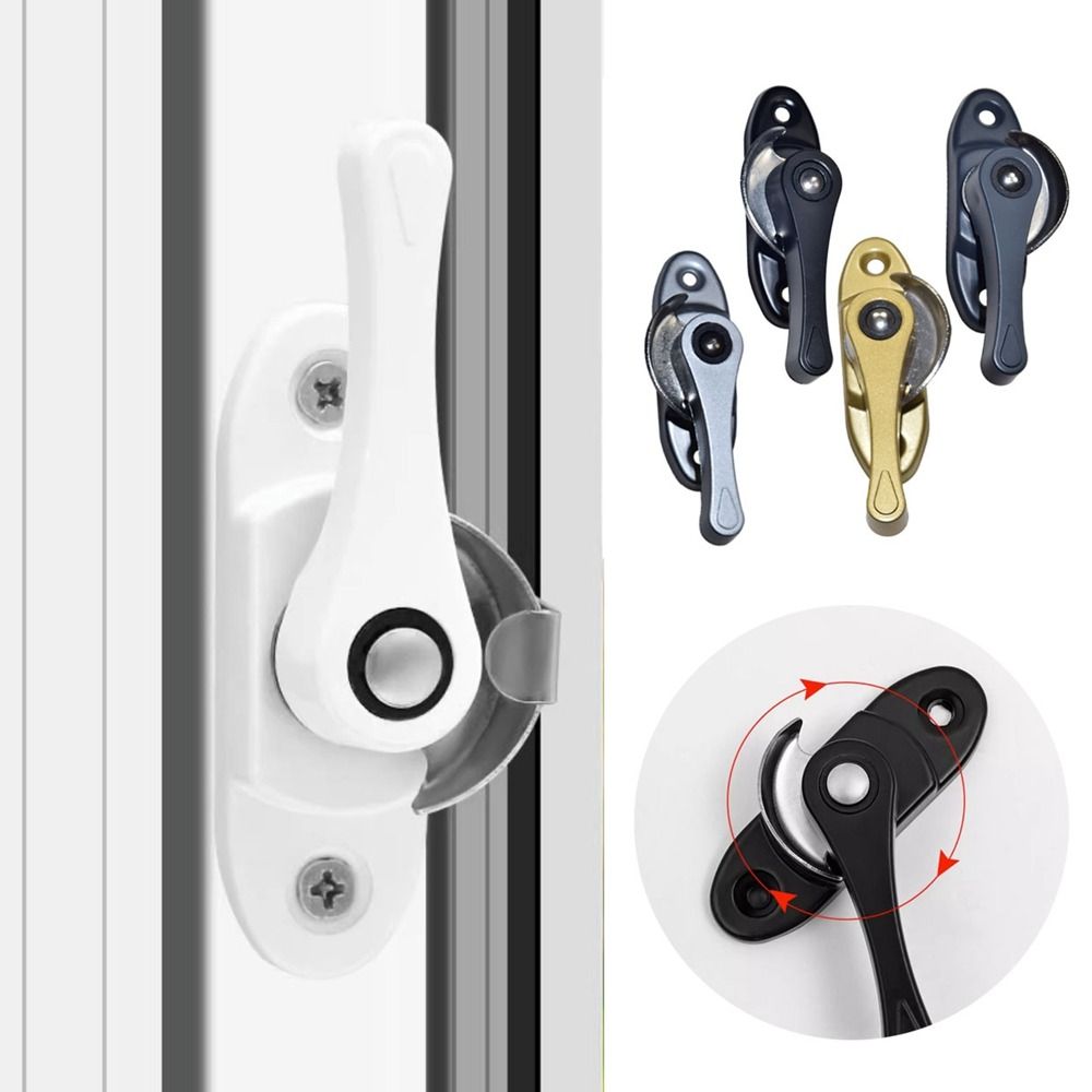 New Aluminum Alloy Window Safety Lock Double-sided Hardware Window Lock Buckle Vintage Anti Wear Sliding Door Lock Door and Window