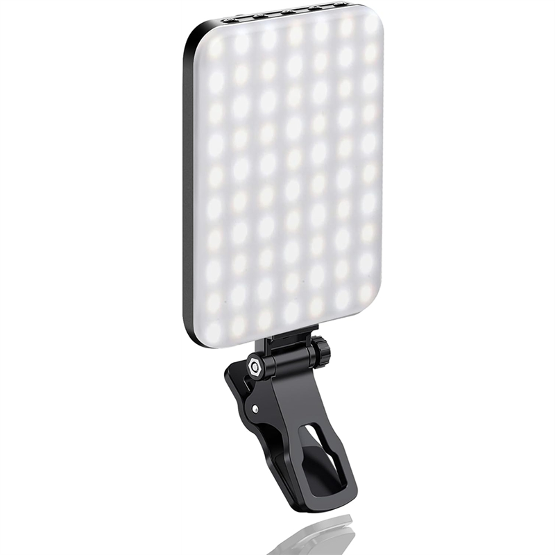 7 Mode 60 LED Selfie Fill Light, 2200mAh Rechargeable Cell for Phone Light, Portable Clip-on Design for Phone/Tablet/Laptop