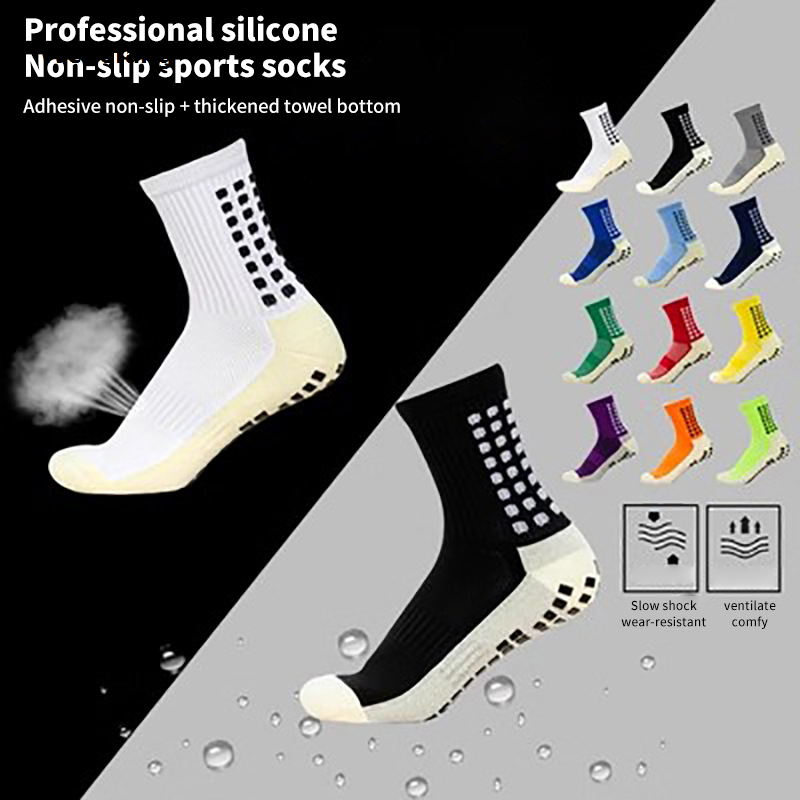 Wenefang 1Pair Men's Football Soccer Socks Sports Cycling Grip Socks Anti Slip Non Slip Grip Pads For Football Basketball New