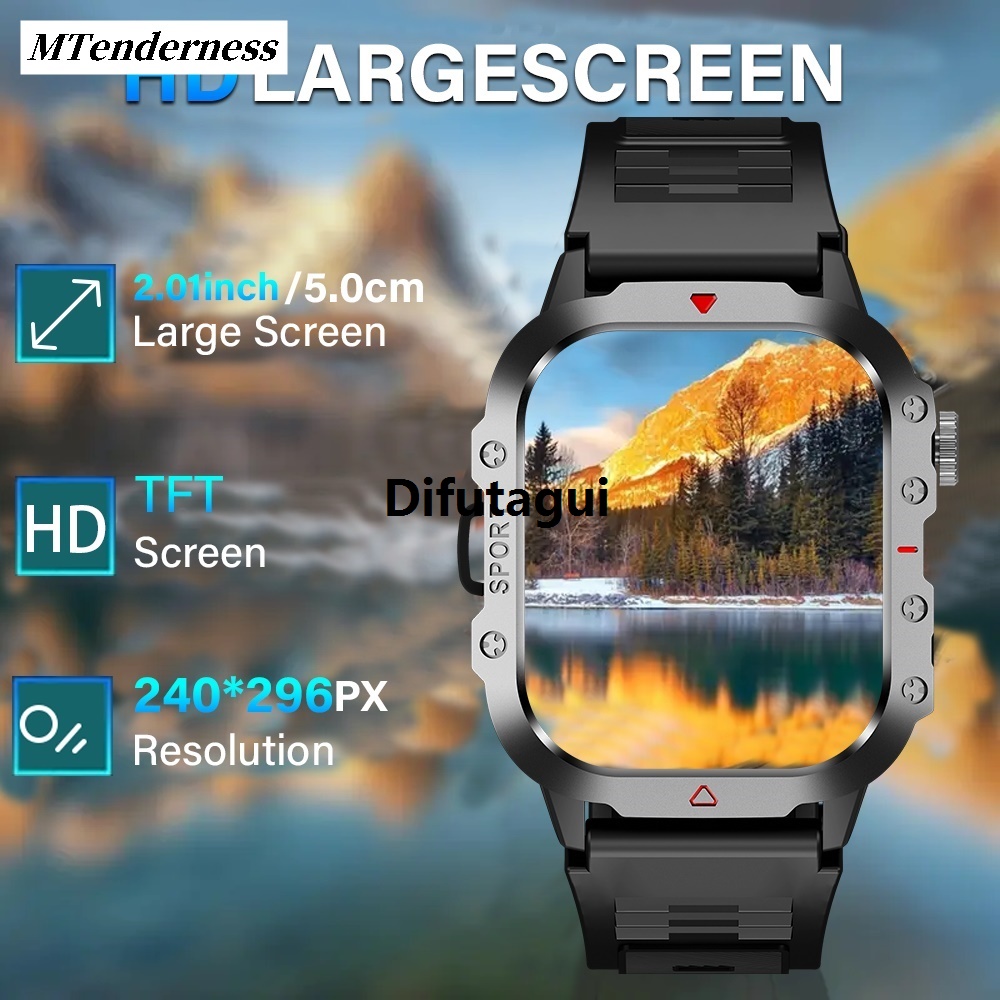 Difutagui MTenderness Gift Holiday Ladies Men's Smart Talking LED Screen Inch Watch Original Outdoor Original Sports KESHUYOU Smart 2.01 HD Flashlight Bluetooth Watch