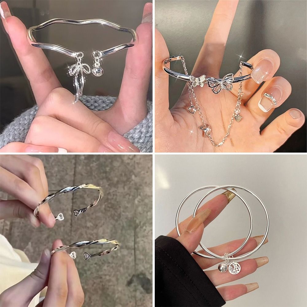 Ins Bowknot Open Bracelet Mobius All-Match Butterfly Chain Double Layer Tassel Adjustable Bracelet Women