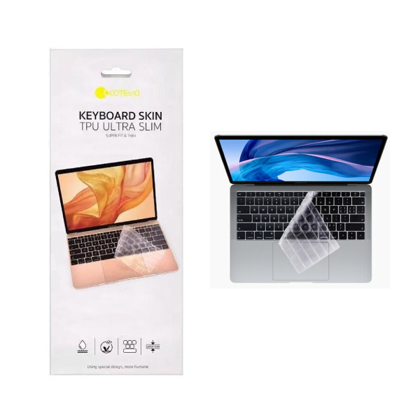 COTECi Ultra Thin TPU Keyboard Cover for MacBook Air 13 (Model A2179 and A2337 Apple M1 Chip with Touch ID Macbook M1 Keyboard Protector