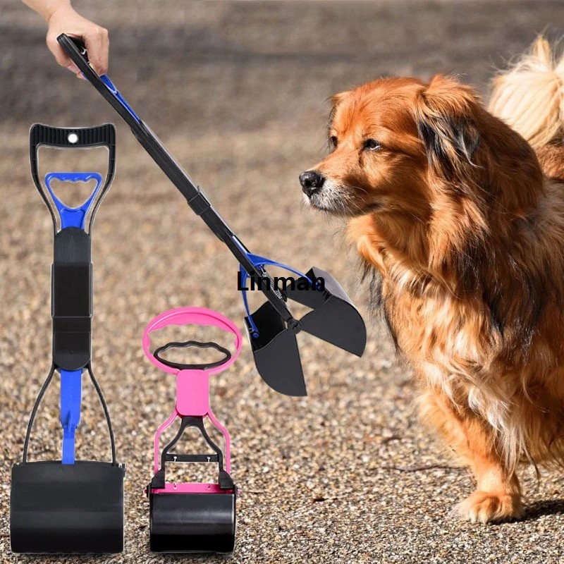 Linman New Dog Poop Picker Extra Long Handle Large Collapsible Scooper Outdoor Dog Walking Cleaning Tool Feces Collector Pet Products