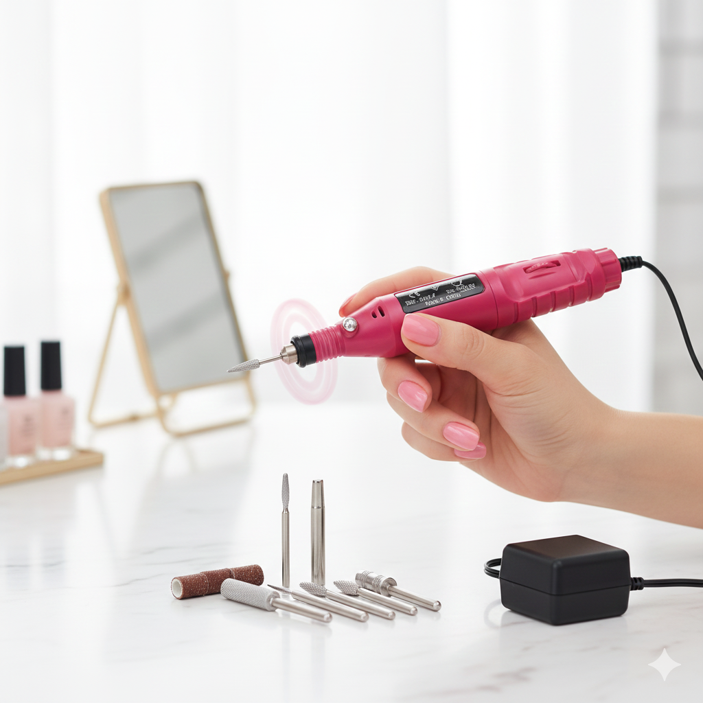 Nail Drill Machine Electric Nail Files with 6 Drill Nail Bits Manicure Milling Cutter Gel Polish Remover Nail Art Tools