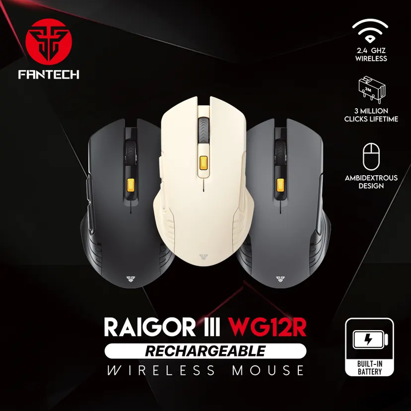 Fantech Raigor III WG12R Gaming Mouse With 2.4GHz Wireless Connection-(Biege)
