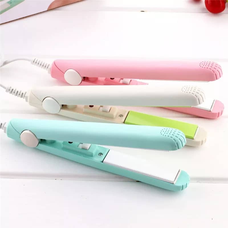 Portable Mini flat Hair Straightener Ceramic Curling Iron Portable Travel Styling Tool