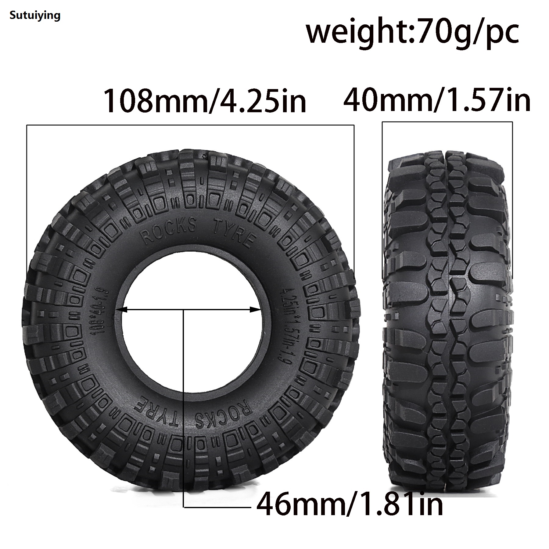Sutuiying RED SPIDER 1.9 inch Rubber Tyre 1.9 Wheel Tires for 1/10 RC Crawler 2025 New TRX4 TRX6 RBX10 Wraith Axial SCX10 II III Gladiator 90046