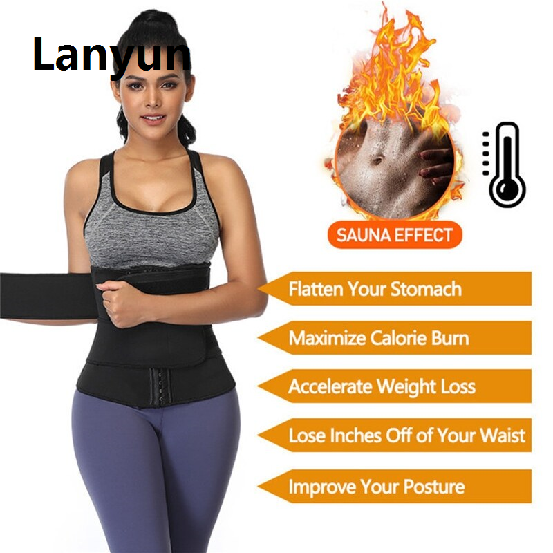 Lanyun [HOT] Women Tummy Body Shaper Workout Waist Trainer Shapewear Training New style Girdles Belt Sports Sweat Belly Slimming Sheath Weight Loss 6XL