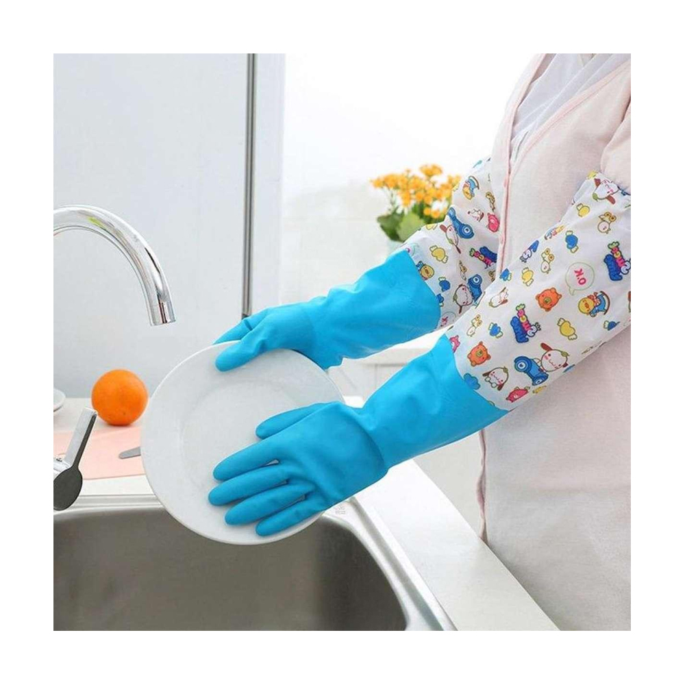 Pair of Dish Washing Waterproof Gloves (Inside Fur)