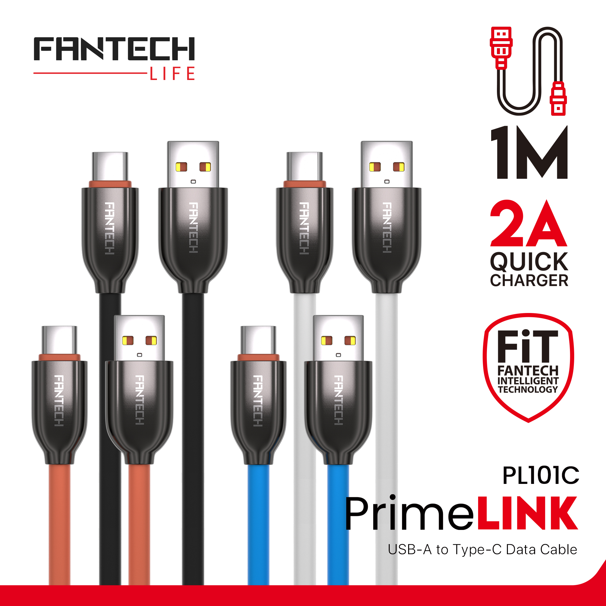 Fantech Cabel Topless 2 Ampere USB-A to Type-C PrimeLink PL101C