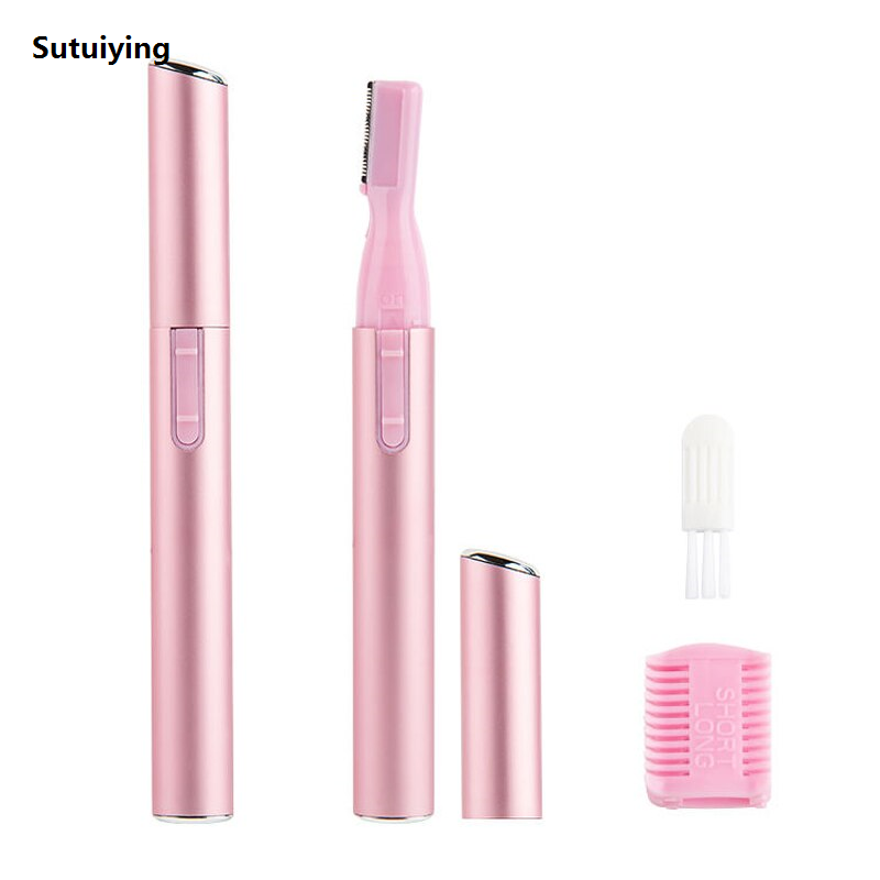 Sutuiying 2022 New Women Eyebrow Multi Functional Women Painless Automatic Fashion Shaving Eyebrow Instrument Electric Eyebrow Trimmer Pink Black
