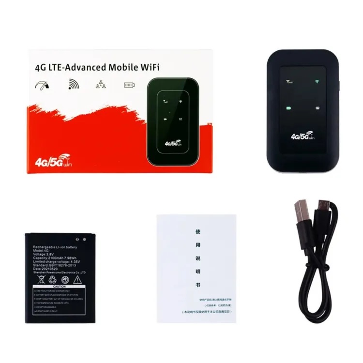 4G LTE Wireless Dongle with All 4G/5G SIM Network Support | Plug & Play 4G Data Card WiFi Hotspot | Up to 150Mbps Speed | 2100mAh Rechargeable Battery Portable Router for Home, Office & Travel