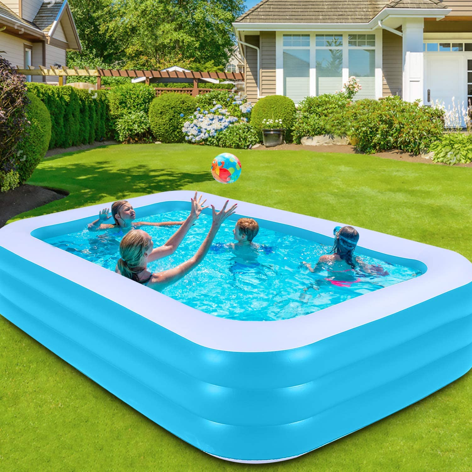 Inflatable Swimming Pools, Family Full-Sized Inflatable Pools( 180cmL/140cmW/60H)