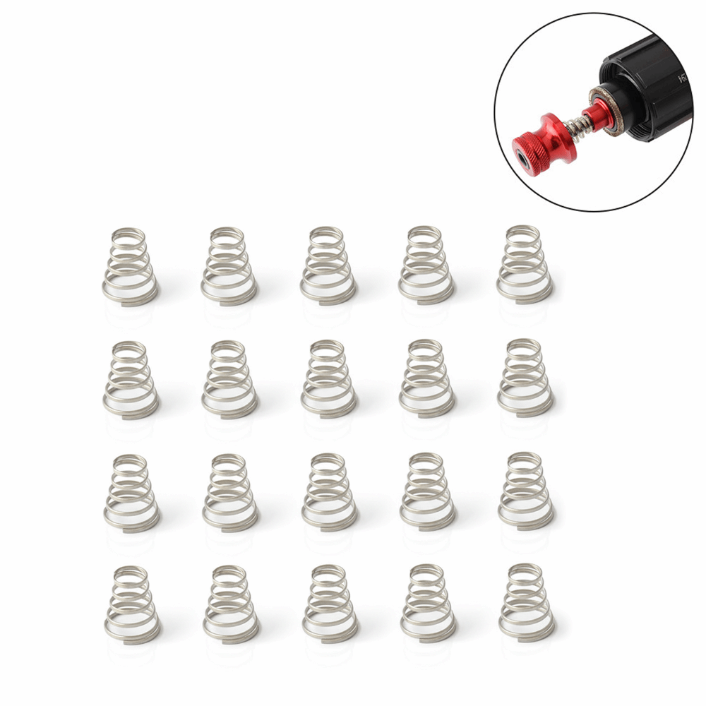 20 PCS Durable Stainless Steel Bike Quick Release Springs Silver Lightweight Bike Wheel Skewer Springs Easy To Install Bicycle Hub Spring Bike Bicycle Hub Quick Release