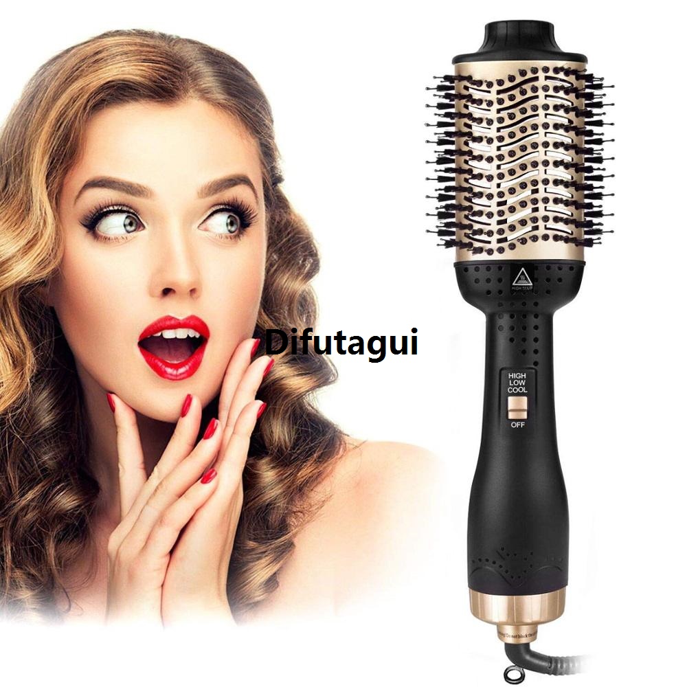 Difutagui Hot Air Brush Straightener Comb Anti-frizz Negative Ion Generator Luxury Straightening And Curling Blow Dryer Multifunctional Brush