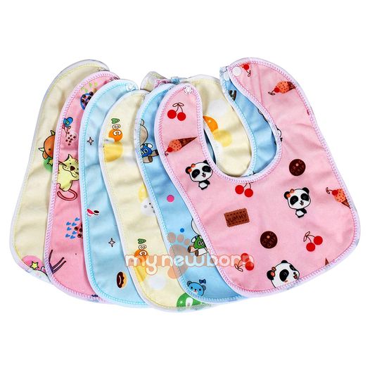 Baby Bibs With Basket - 5 pieces | Bibs For Babies | Feeding Bibs |