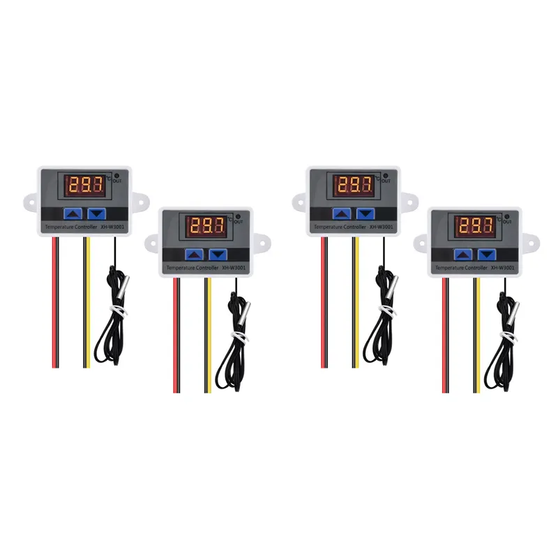 NAMUNY 4PCS XH-W3001 Digital Temperature Controller with Sensor AC110V-220V Thermostat Temperature Switch Heating Cooling
